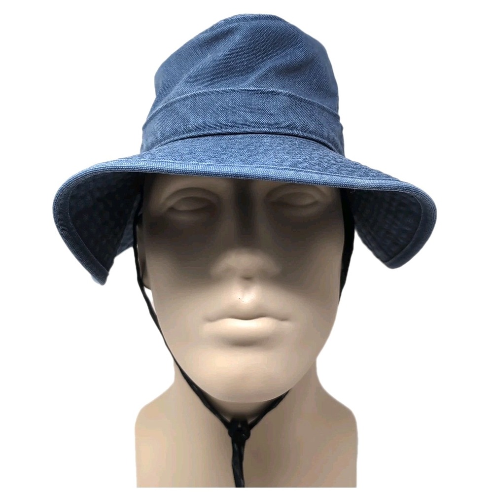Patagonia Iron Forge Hemp Bucket Hat Size Small Blue Chin Strap Outdoor Sun